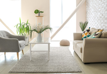 Beautiful interior of light modern room