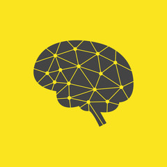 Human Brain Logo. Vector illustration.