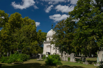 Fototapeta na wymiar Mausoleum of Ferenc Deak in Fiumei Road Cemetery (Kerepesi Cemetery) Budapest, Hungary.