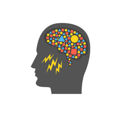 Brain power concept. Vector illustration.