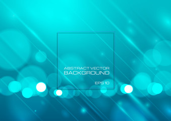 Abstract bokeh light on blue background