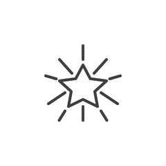 Salute star line icon. Rate star linear style sign for mobile concept and web design. Firework star outline vector icon. Symbol, logo illustration. Vector graphics