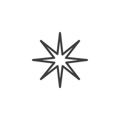 Star twinkle line icon. Sparkle linear style sign for mobile concept and web design. Star, flash outline vector icon. Symbol, logo illustration. Vector graphics