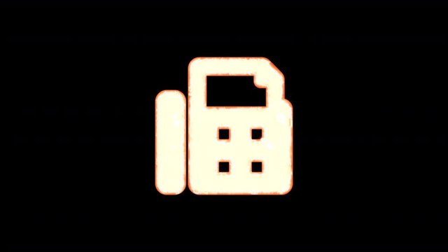 Symbol fax burns out of transparency, then burns again. Alpha channel Premultiplied - Matted with color black
