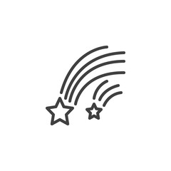 Falling Stars line icon. linear style sign for mobile concept and web design. Starfall outline vector icon. Symbol, logo illustration. Vector graphics