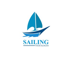 Sailing ship logo template vector icon illustration design