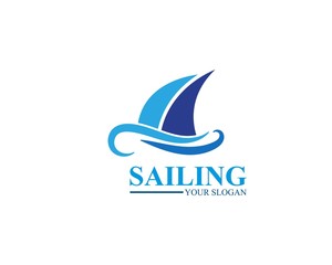 Sailing ship logo template vector icon illustration design
