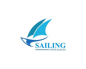 Sailing ship logo template vector icon illustration design