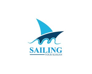Sailing ship logo template vector icon illustration design