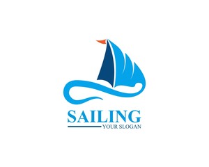 Sailing ship logo template vector icon illustration design