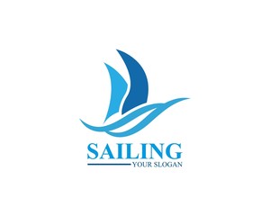 Sailing ship logo template vector icon illustration design