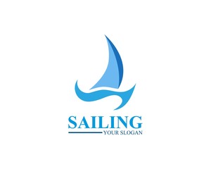 Sailing ship logo template vector icon illustration design