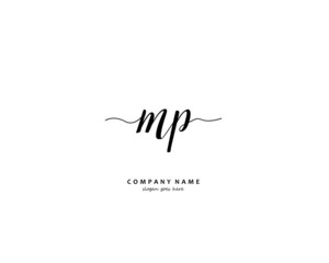 MP Initial letter logo template vector