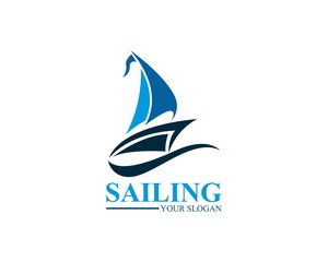 Sailing ship logo template vector icon illustration design