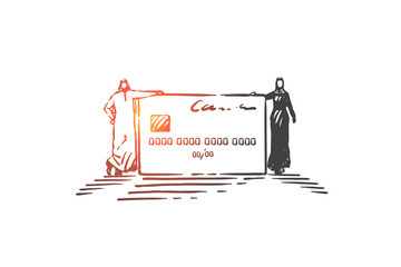 Financial account opening concept sketch. Hand drawn isolated vector