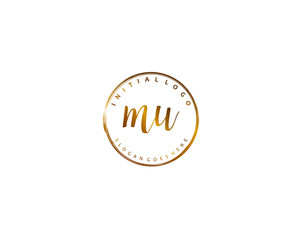 MU Initial letter logo template vector
