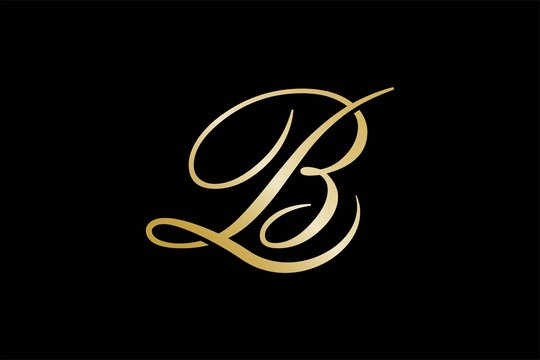 BL Initial Letters logo. Beautiful Logotype design for luxury company branding. Elegant identity design in gold.