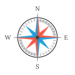 Compass on a white background. Vector illustration.