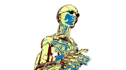 Robot / artificial intelligence new retro wave style design