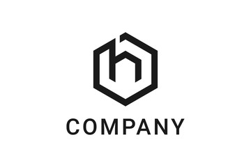 H initial letters hexagon monogram logo vector