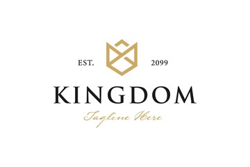 Fototapeta premium Vintage Crown Logo Royal King Queen abstract Logo design vector template