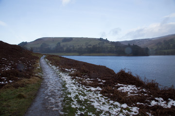 frosty path by the lake