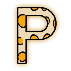 Tiger cartoon english alphabet Separate letters on a white background