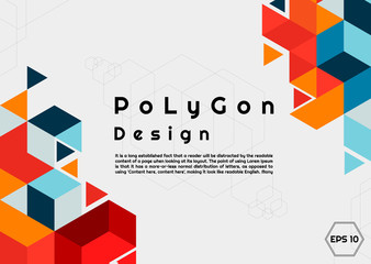 Polygon background modern design hexagon style colorful with space for your text