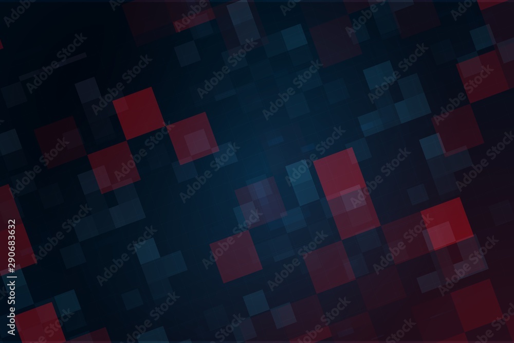 Poster red and blue technology abstract on black background, abstract digital tech texture for computer gra