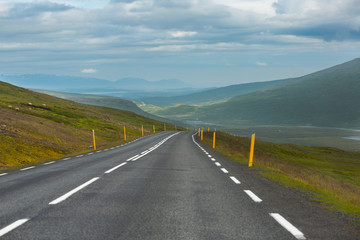 Season summer in Iceland, Beautiful view summer of road trip at West fjords in Iceland