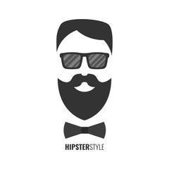 Hipster fashion man hair and beards. Hipster style concept. Vector illustration.