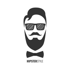 Hipster fashion man hair and beards. Hipster style concept. Vector illustration.