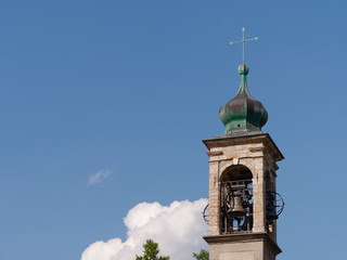 bell tower of a mountain italian village