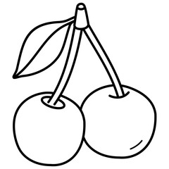 Two cherries icon in outline style