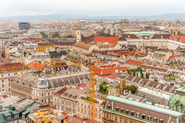 Naklejka premium Vienna city panorama view from St. Stephan's cathedral Austria