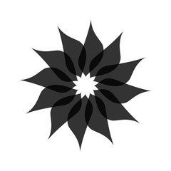 Light black abstract geometric flower logo template. Business abstract icon isolated on white. Use for logo, sign, symbol, web, label, icon. Vector illustration