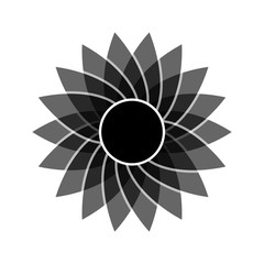 Light black abstract geometric flower logo template. Business abstract icon isolated on white. Use for logo, sign, symbol, web, label, icon. Vector illustration