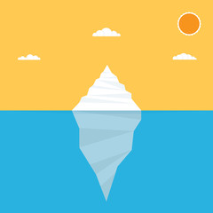 Fototapeta na wymiar Iceberg in ocean water. Vector illustration.