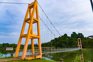 suspension bridge in Somdet Phra Si Nakarin 95 park, trang.