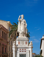 Fototapeta na wymiar Statue of Eleanor of Arborea, Oristano, Sardinia, Italy