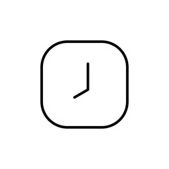 Clock line icon isolated on white background. Black and white simple watches. Time concept. Vector illustration