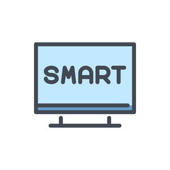 Smart TV color line icon. Home appliance vector outline colorful sign.
