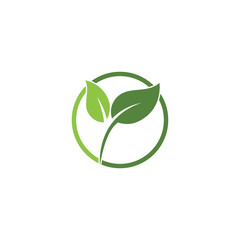 Logos of green Tree leaf ecology nature element