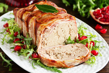 Terrine of meat and chicken liver.