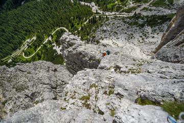 Landscape of Dolomites mountains in South Tyrol, Italy.