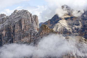 Fototapeta na wymiar Landscape of Dolomites mountains in South Tyrol, Italy.