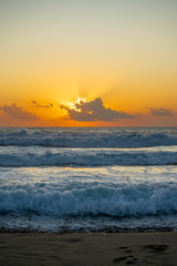 Golden sunrise at the sea