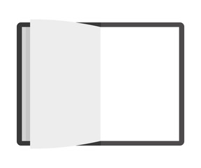 Open empty book in flat style. Vector illustration.
