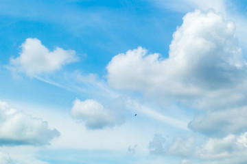 The white clouds in the sky in the afternoon.