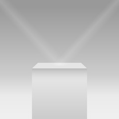 Single pedestal or column with light source. Vector illustration.